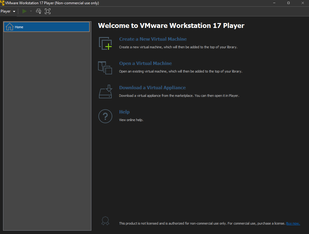 VMware Workstation pro interface