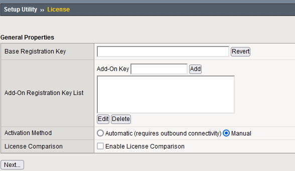 Big IP license screen