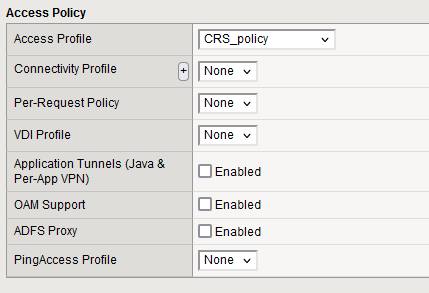 Assign APM policy to the client virtual server