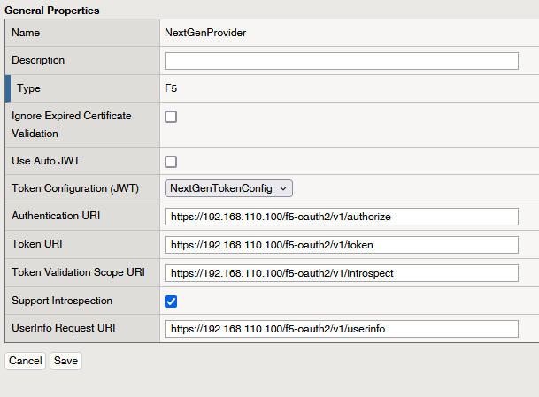 Creation of the OpenID Connect provider inside F5 APM